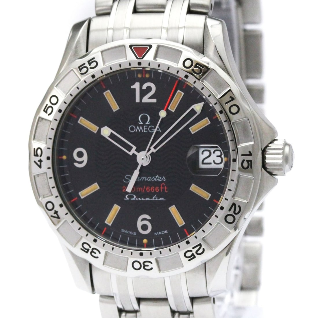 OMEGA Seamaster Omegamatic Auto Quartz Limited Watch 2516.50 Polished: --- Catalog ---Category: SizeCase Diameter: 36mm / 1.42''Category: DesignType: WristwatchStyle: SportGender: MenColor (Dial): BlackMaterial (Band): Stainless steelMaterial (Case): Stainless steelCateg