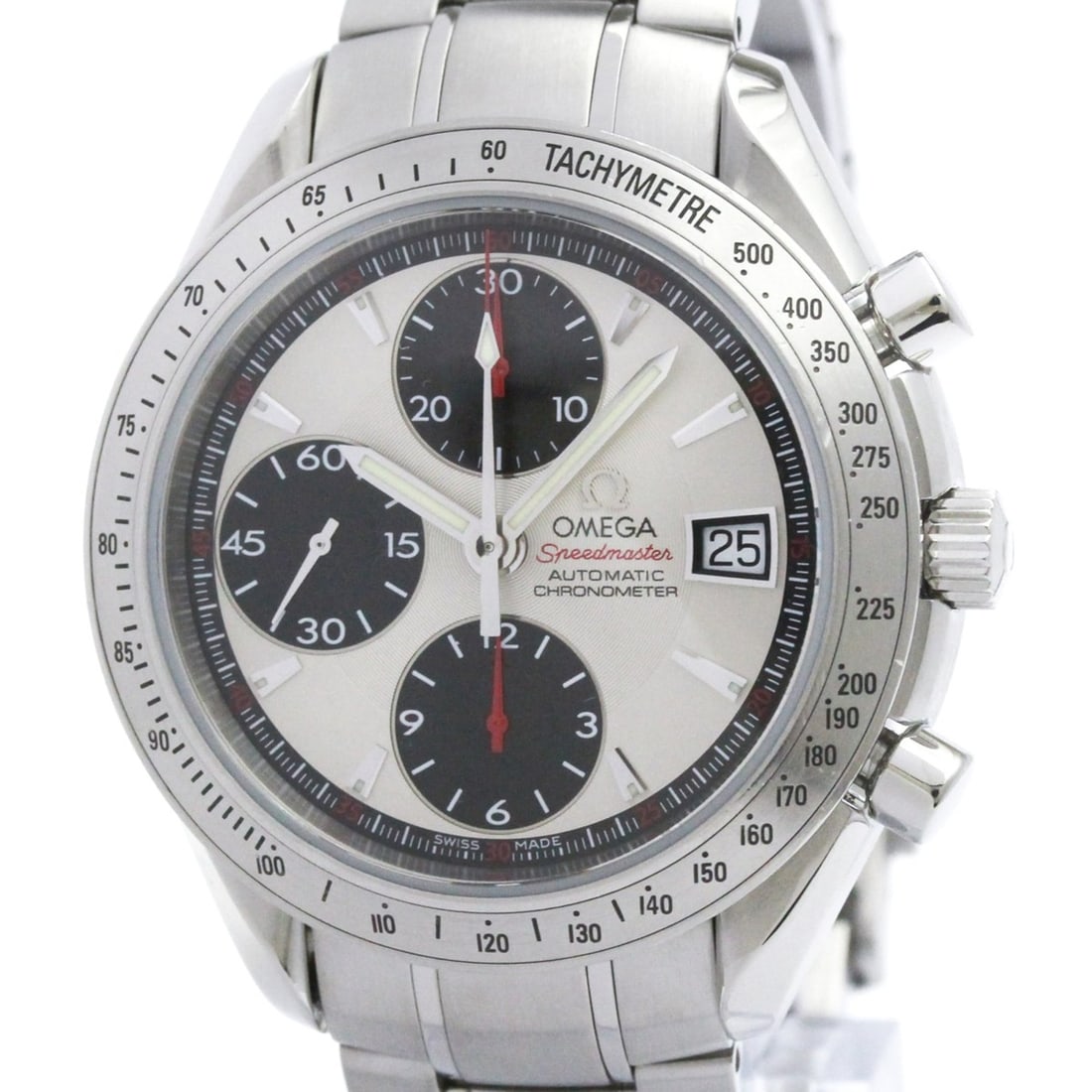 OMEGA Speedmaster Date Steel Automatic Mens Watch 3211.31 Polished: --- Catalog ---Category: SizeCase Diameter: 40mm / 1.57''Category: DesignType: WristwatchStyle: SportGender: MenColor (Dial): SilverMaterial (Band): Stainless steelMaterial (Case): Stainless steelCate