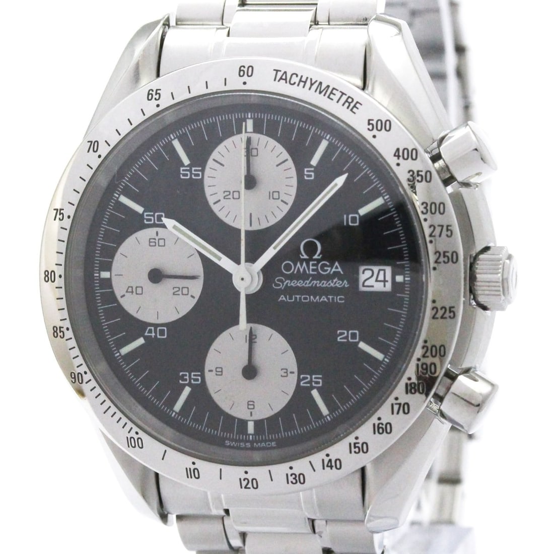 OMEGA Speedmaster Date Steel Automatic Mens Watch 3511.50 Polished: --- Catalog ---Category: SizeCase Diameter: 39mm / 1.54''Category: DesignType: WristwatchStyle: SportGender: MenColor (Dial): BlackMaterial (Band): Stainless steelMaterial (Case): Stainless steelCateg