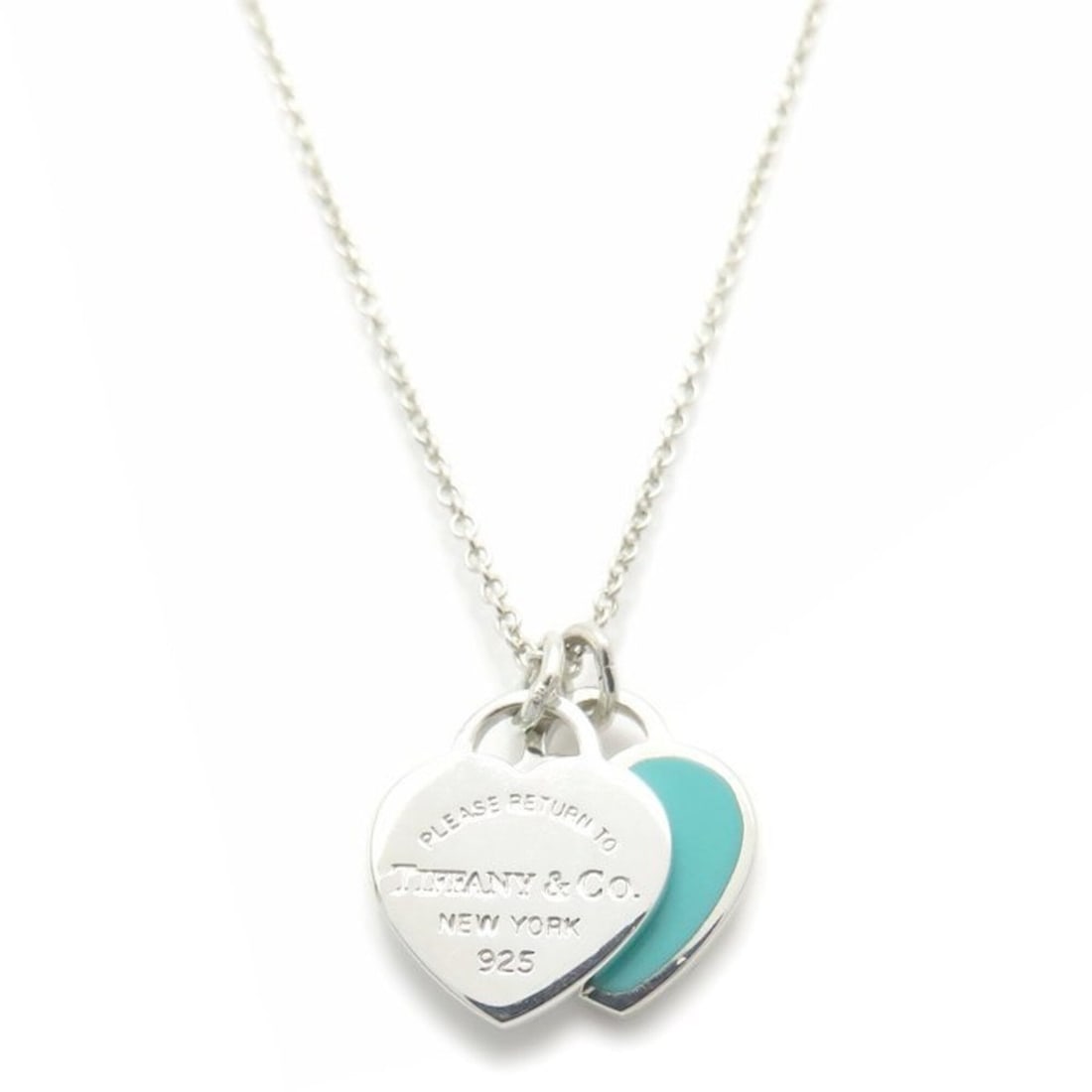 TIFFANY&Co. Tiffany & Co. Return to Double Heart Tag Necklace, Blue, SV925, Women's, 295753: --- Catalog ---Category: SizeWeight: 2.6g / 0.09oz.Pendant Size: 11.9mm x 10mm / 0.46'' x 0.39''Neck Circumference: 43 cm / 16.92''Category: DesignGender: WomenMaterial: Silver 925Necklace Type: Neckl