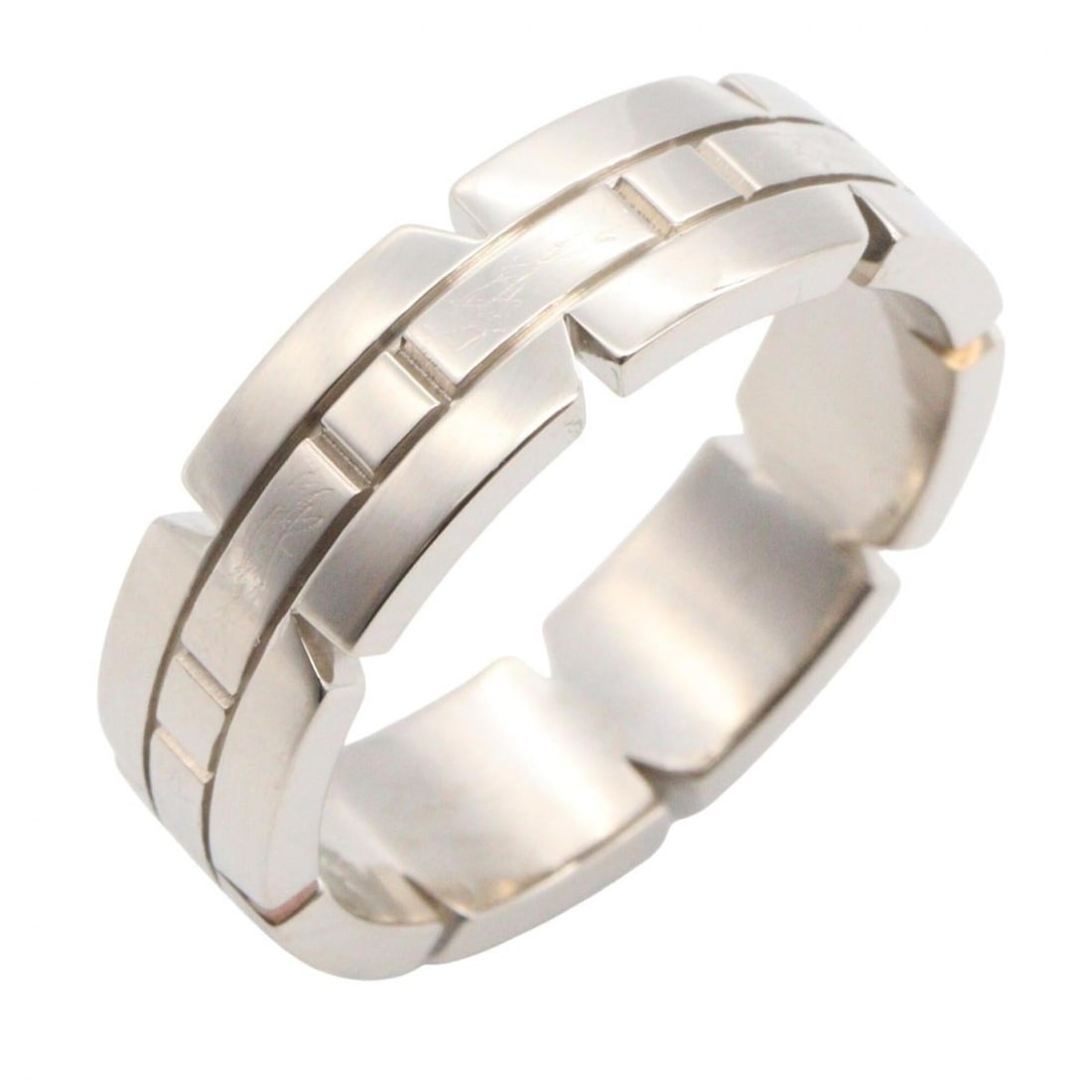 Cartier Tank Française SM Ring, 18K White Gold (WG), Women's, Silver Tone: --- Catalog ---Category: SizeJP Size: 15US Size: 7.5Category: DesignType: Band ringColor: SilverGender: WomenMaterial: White gold (18K)Category: GeneralBrand: Cartier--- Item List ---Section: Conditio