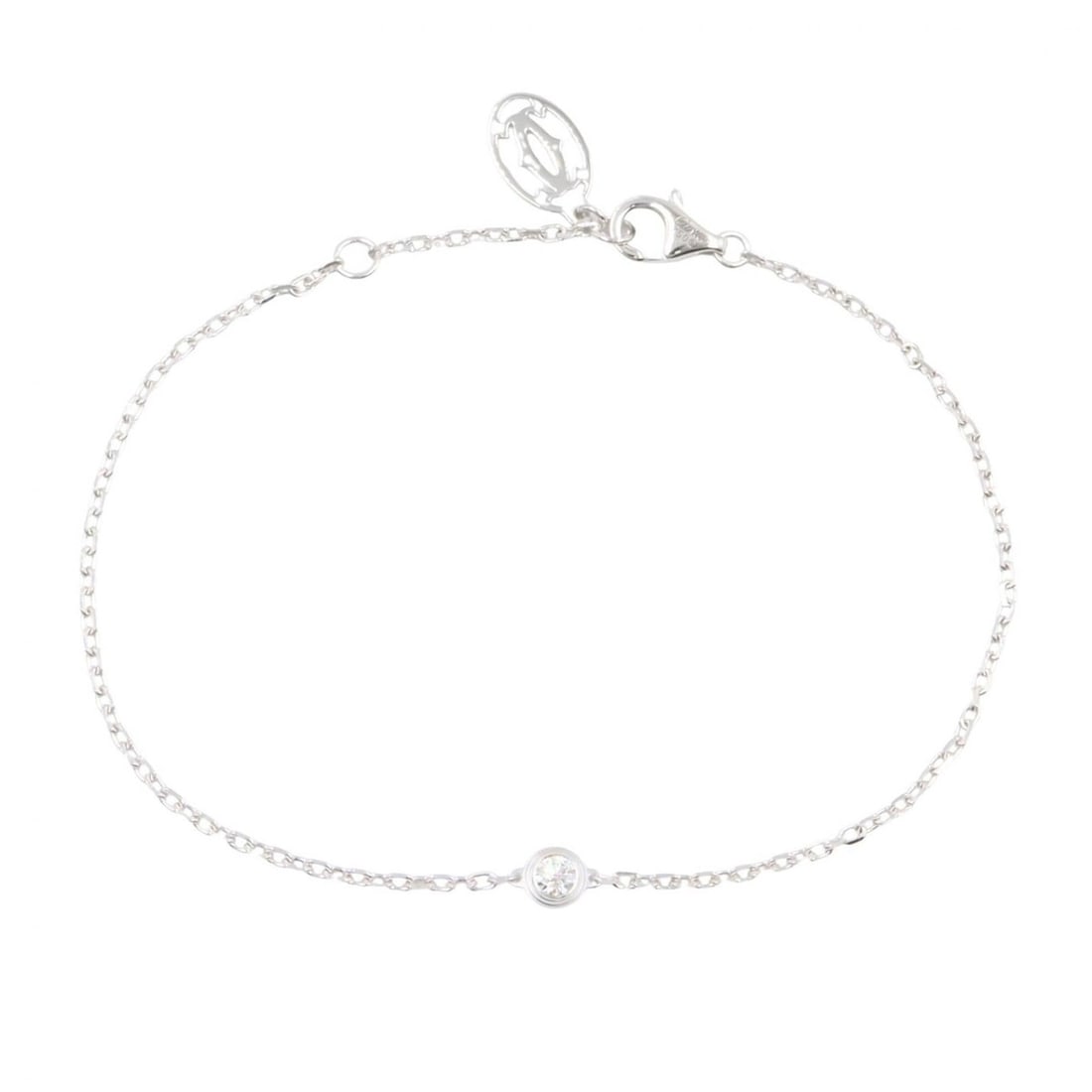 Cartier d'Amour SM Bracelet, 18K White Gold (18KWG), Diamond, Women's, Silver/Clear Tone, B6037200 (1 of 10)