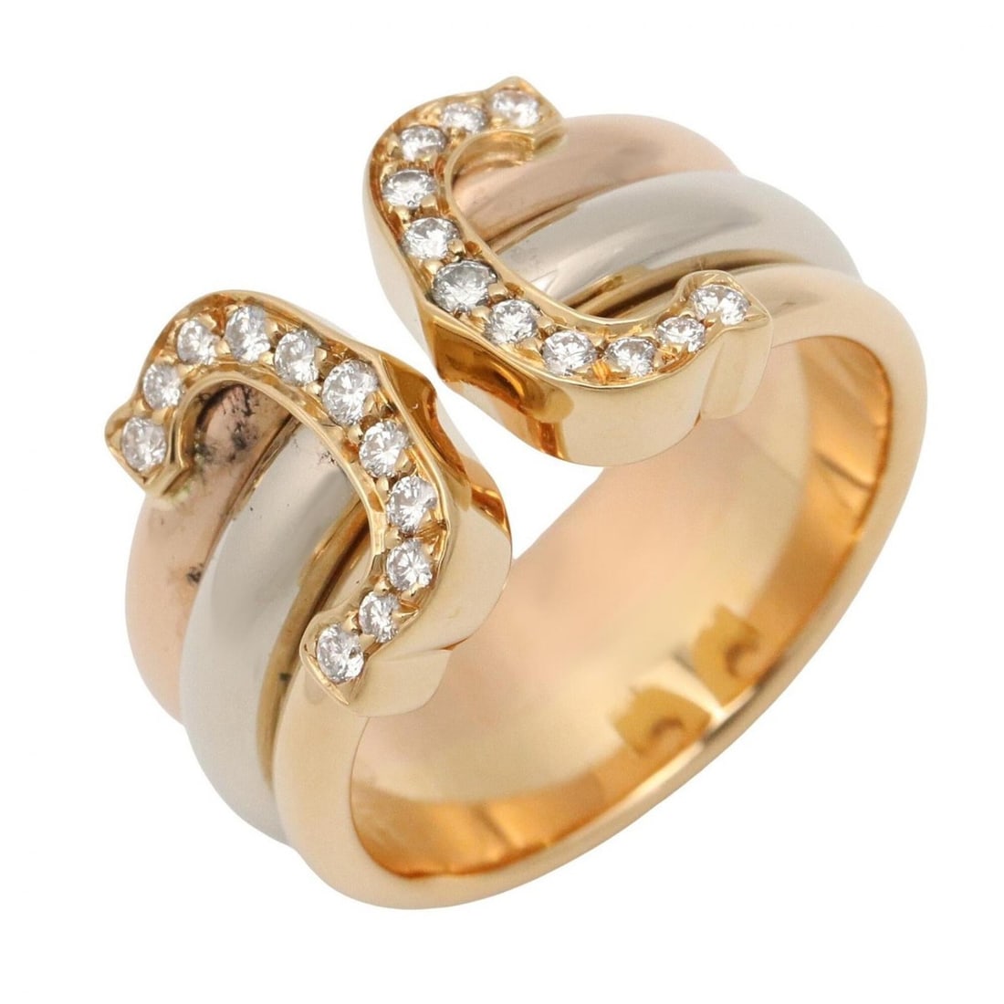 Cartier 2C Diamond Ring - Ring/Finger Jewelry 18K (Yellow Gold), 18KWG (White 18KPG (Pink Gold): --- Catalog ---Category: SizeJP Size: 10US Size: 5.5Category: DesignType: Band ringColor: Clear, Gold, SilverGender: WomenMaterial: Pink gold (18K), White gold (18K), Yellow gold (18K)Category: Genera