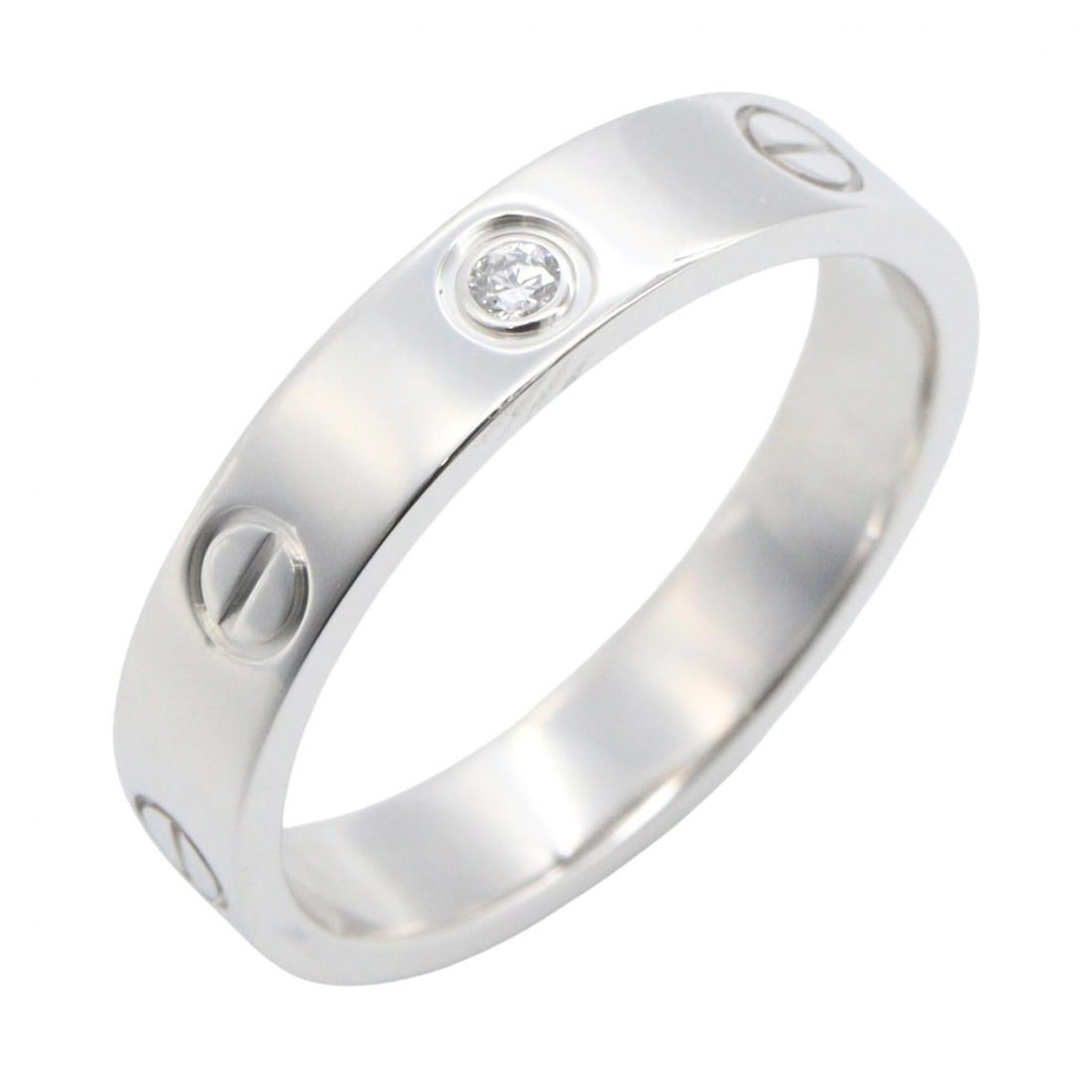 Cartier Mini Love Ring, 1PD (18K White Gold), Diamond, Women's, Silver/Clear Tone, B4050500: --- Catalog ---Category: SizeJP Size: 13US Size: 6.5Category: DesignType: Band ringColor: Clear, SilverGender: WomenMaterial: White gold (18K)Category: GeneralMPN: B4050500Brand: Cartier--- Item List 