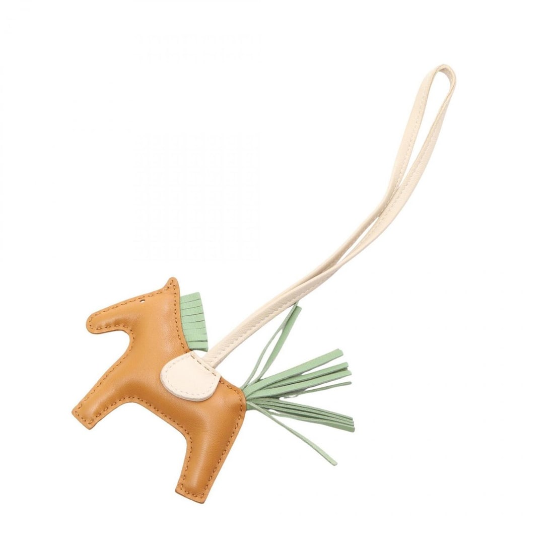 Hermes Rodeo PM Sesame Craie Vert Cricket Charm Accessory Agneau Milo Women's Brown White Green: --- Catalog ---Category: DesignType: Handbag charmColor: Brown, Green, WhiteGender: WomenMaterial: Agneau MiloCategory: GeneralBrand: Hermes--- Item List ---Section: ConditionRanking: Rank A Used - A 