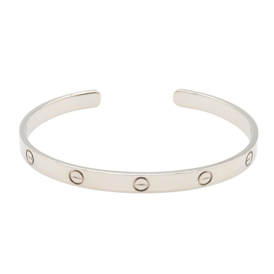 Cartier Love Open Bangle, 18K White Gold (WG), Women's Silver-tone Bangle Accessory (1 of 10)