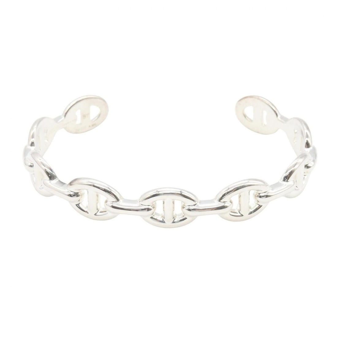 Hermes Chaine d'Ancre Enchainée Bangle, Sterling Silver 925, Women's, Tone, H109509B: --- Catalog ---Category: DesignType: BangleColor: SilverGender: WomenMaterial: Silver 925Category: GeneralMPN: H109509BBrand: Hermes--- Item List ---Section: ConditionRanking: Rank NS Never used / dis