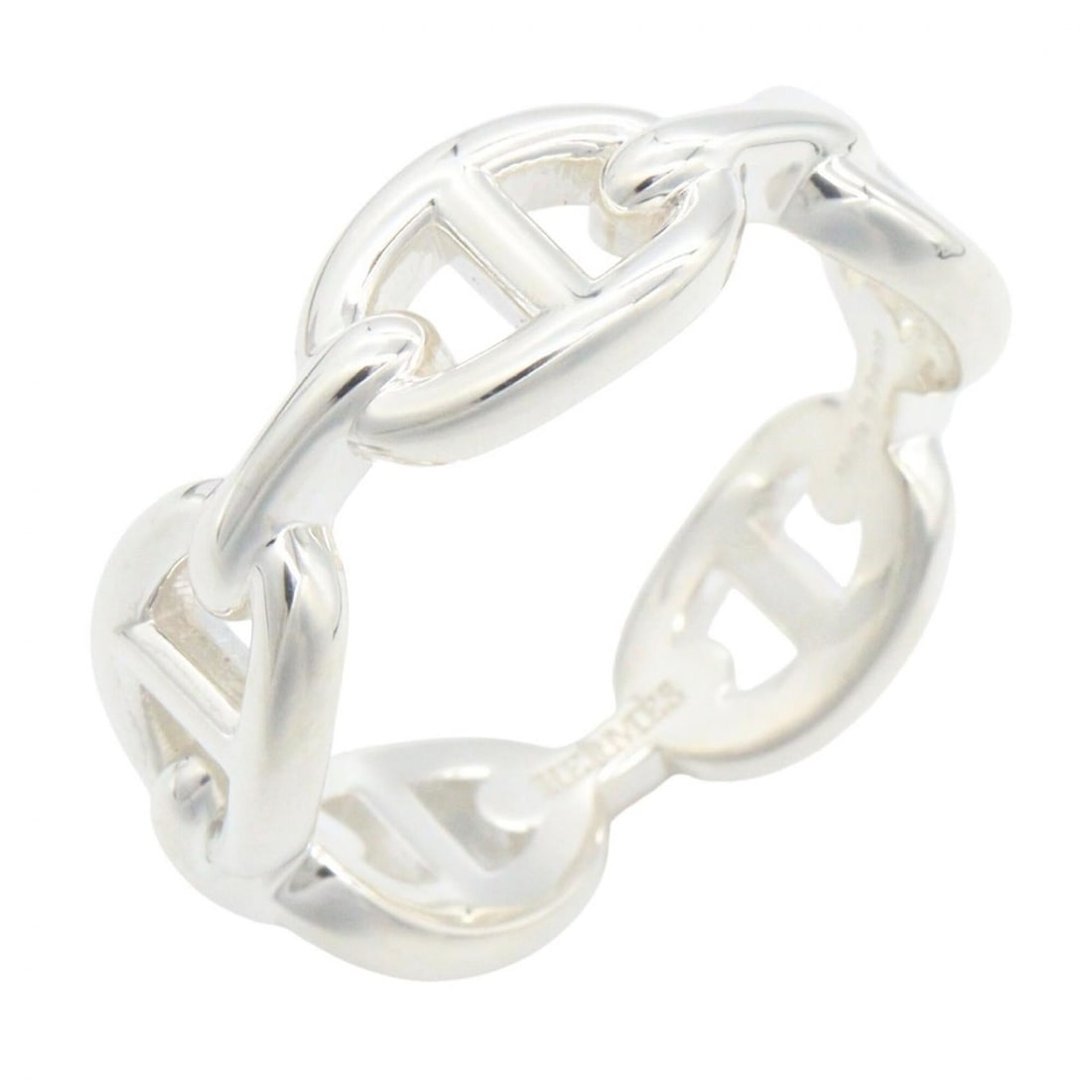 Hermes Chaine d'Ancre Enchainée PM Ring - Sterling Silver 925 Men's & Women's Tone: --- Catalog ---Category: SizeJP Size: 17US Size: 8.5Category: DesignType: Band ringColor: SilverGender: Men,WomenMaterial: Silver 925Category: GeneralBrand: Hermes--- Item List ---Section: ConditionRa