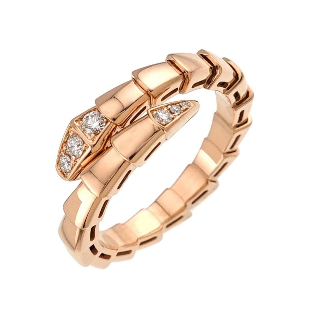 Bulgari BVLGARI Serpenti Viper Diamond Ring #57-59 18K PG Pink Gold 750: --- Catalog ---Category: SizeUS Size: 9.5Brand Size: 59Category: DesignType: Band ringGender: Men,WomenMaterial: Pink gold (18K)Category: GeneralBrand: Bvlgari--- Item List ---Section: ConditionRankin