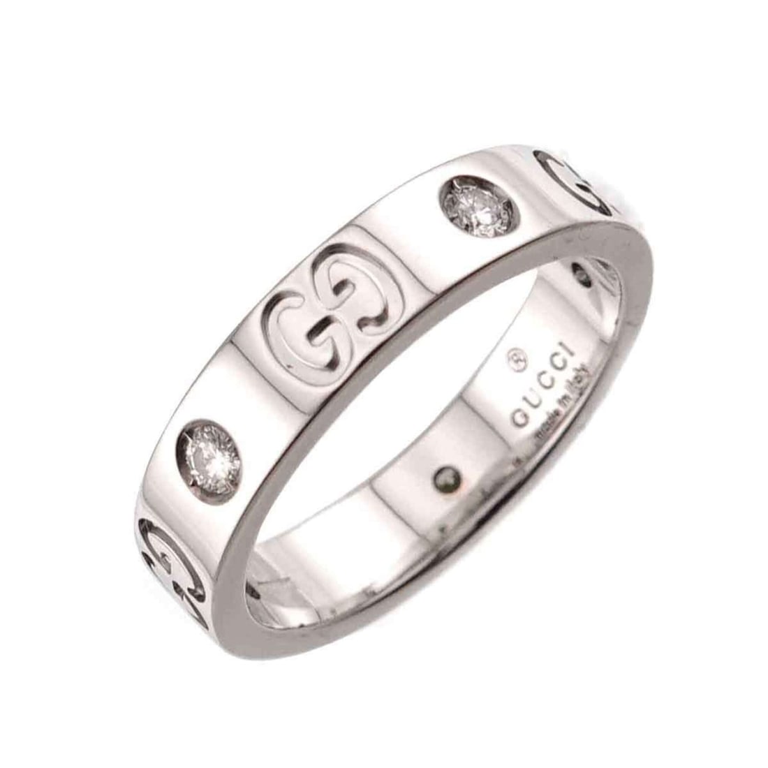 Gucci Icon #9 Ring with Diamonds, 18K White Gold (750) (1 of 9)