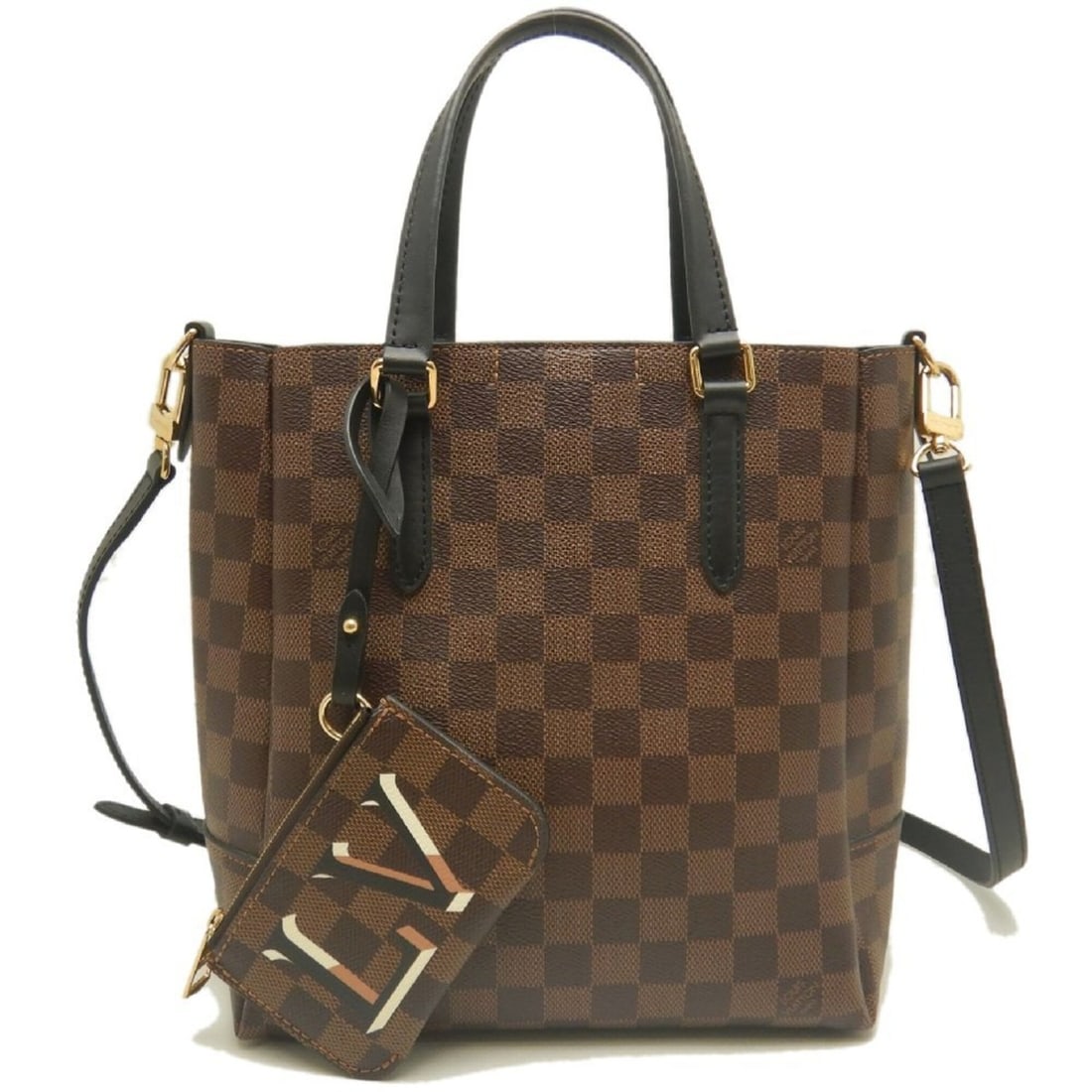 LOUIS VUITTON Damier Belmont NM BB N60348 Tote Bag, Ebene, Women's, 253977: --- Catalog ---Category: SizeSize (HxWxD): 25cm x 24cm x 14cm / 9.84'' x 9.44'' x 5.51''Category: DesignType: Tote bagColor: EbeneGender: WomenMaterial: Damier Canvas Hardware Color: GoldCategory: Gen