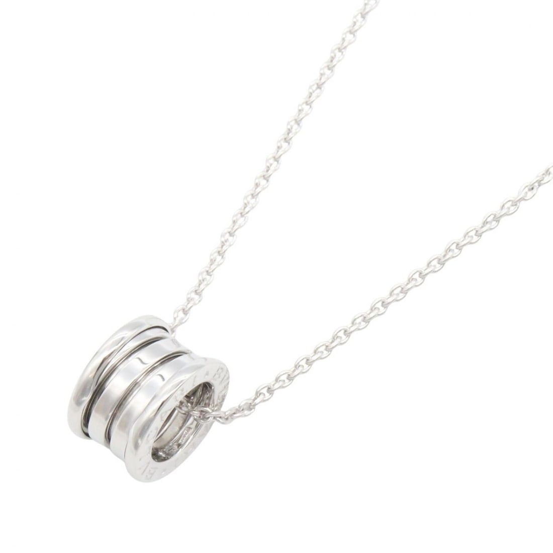 Bvlgari Bulgari B-zero1 Necklace, 18K White Gold (18KWG), Women's, Silver Tone, Item Number 352815: --- Catalog ---Category: SizePendant Size: 14mm x 9mm / 0.55'' x 0.35''Neck Circumference: 40.5 cm / 15.94''Category: DesignColor: SilverGender: WomenMaterial: White gold (18K)Necklace Type: NecklaceC