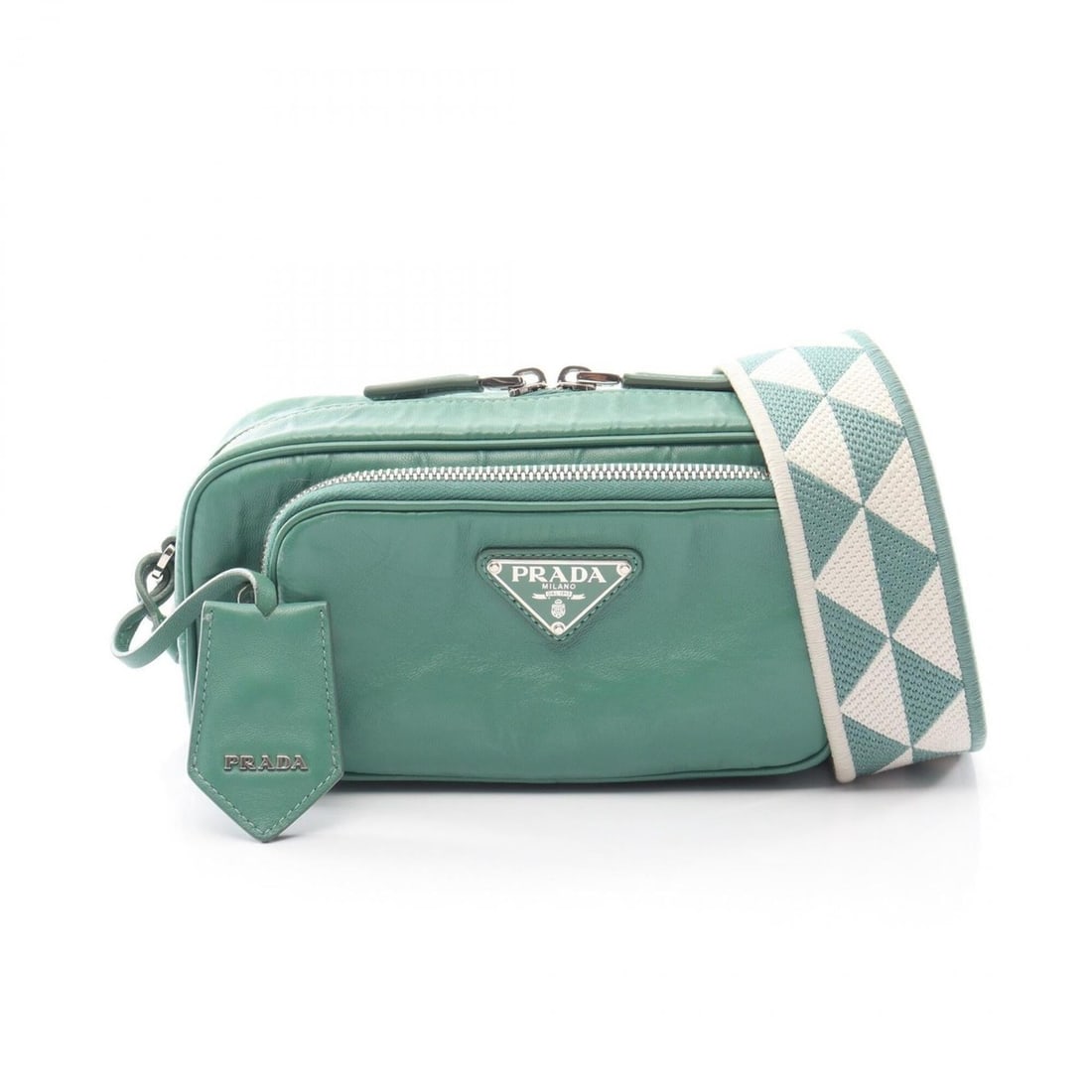 Prada PRADA Nappa Antique Shoulder Bag Handbag Leather Women's Green 1BH198: --- Catalog ---Category: SizeSize (HxWxD): 10cm x 22cm x 7cm / 3.93'' x 8.66'' x 2.75''Category: DesignType: Handbag, Shoulder bagColor: GreenGender: WomenMaterial: Leather Category: GeneralMPN: 1BH19