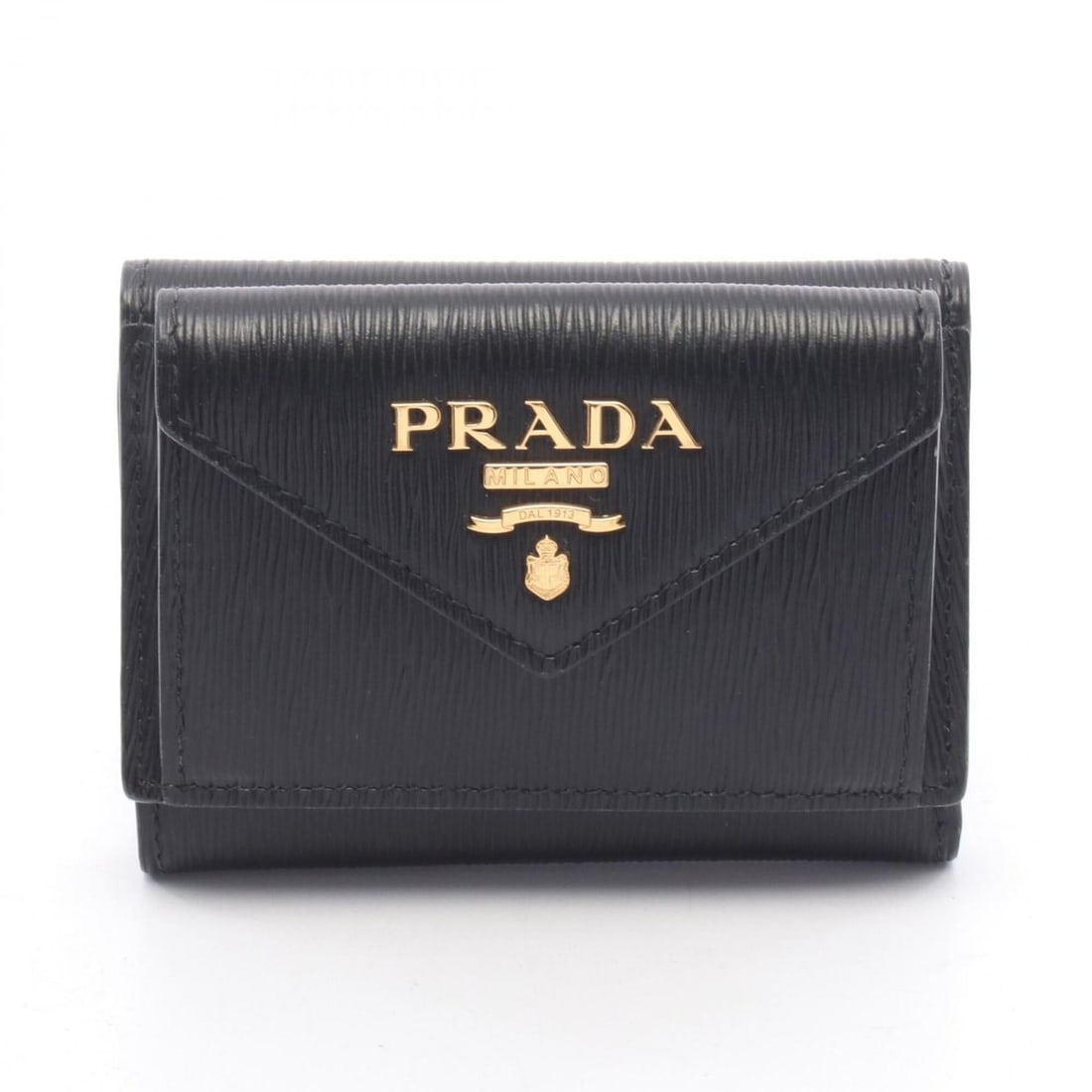 Prada VITELLO MOVE Compact Wallet, Tri-fold Leather, Women's, Black (1 of 15)