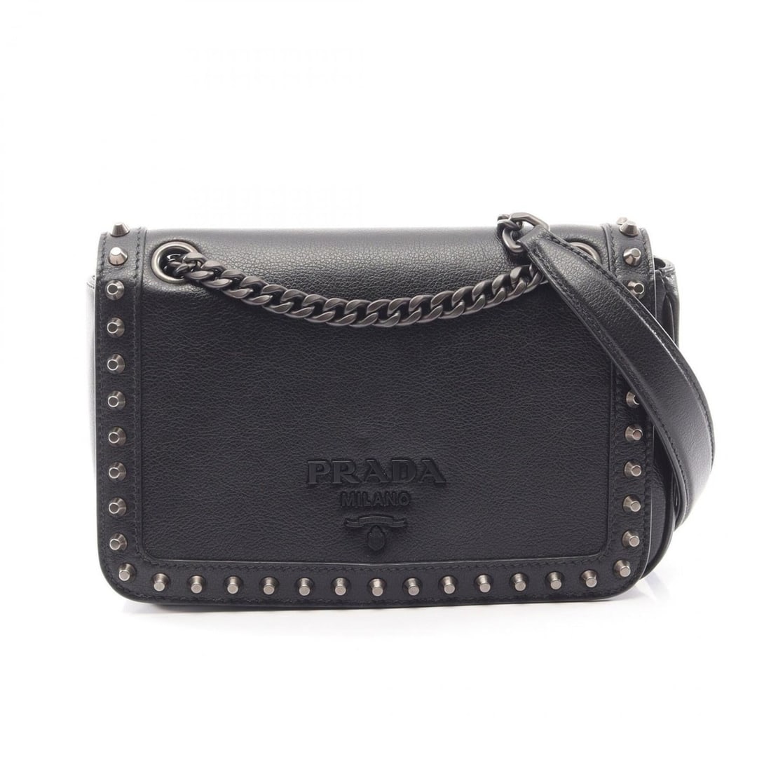 Prada GLACE'CALF Shoulder Bag/Handbag, Leather, Women's, Black, 1BD147: --- Catalog ---Category: SizeSize (HxWxD): 15cm x 22.5cm x 5cm / 5.9'' x 8.85'' x 1.96''Category: DesignType: Handbag, Shoulder bagColor: BlackGender: WomenMaterial: Leather Category: GeneralMPN: 1BD1