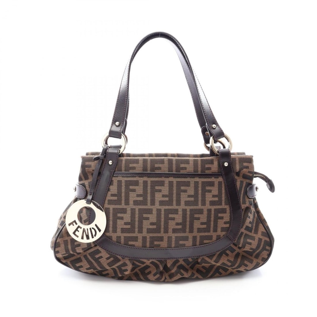 Fendi Zucca Handbag, Canvas and Leather, Women's, Brown: --- Catalog ---Category: SizeSize (HxWxD): 22cm x 37cm x 13cm / 8.66'' x 14.56'' x 5.11''Category: DesignType: HandbagColor: BrownGender: WomenMaterial: Canvas , Leather Category: GeneralBrand: Fendi-