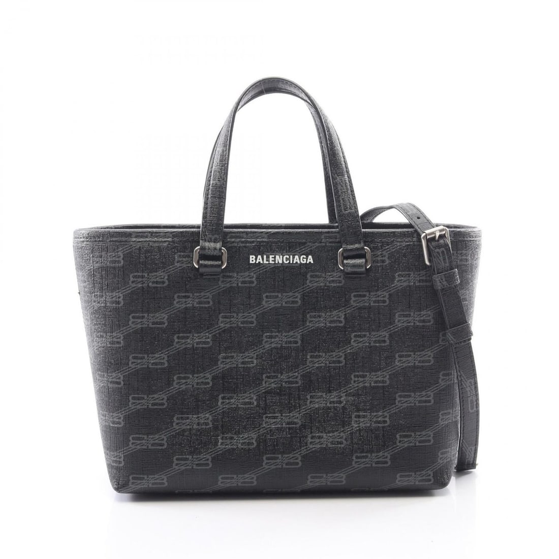 Balenciaga Signature Small Shopper 2-Way Handbag, Coated Canvas, Women's, Black/Gray, 702699: --- Catalog ---Category: SizeSize (HxWxD): 18cm x 24cm x 10cm / 7.08'' x 9.44'' x 3.93''Category: DesignType: HandbagColor: Black, GrayGender: WomenMaterial: PVC Category: GeneralMPN: 702699Brand: Bal