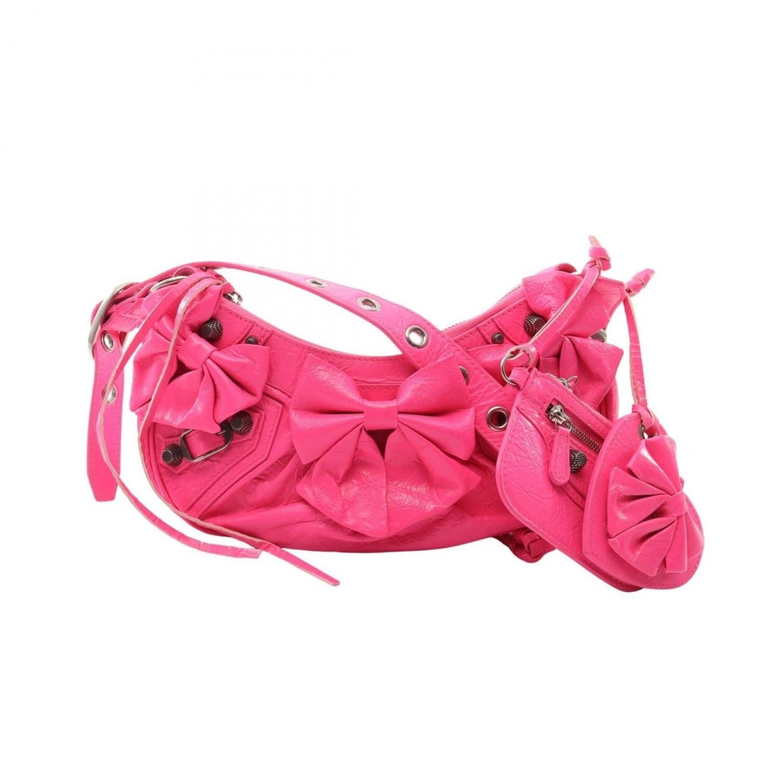 Balenciaga LE CAGOLE XS Ribbon Shoulder Bag Handbag Leather Women's Pink: --- Catalog ---Category: SizeSize (HxWxD): 12cm x 25cm x 4cm / 4.72'' x 9.84'' x 1.57''Category: DesignType: Handbag, Pouch, Shoulder bagColor: PinkGender: WomenMaterial: Leather Category: GeneralBran