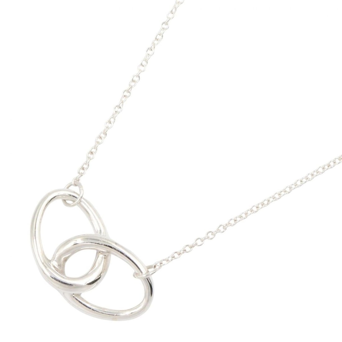 Tiffany & Co. Double Loop Necklace, Sterling Silver 925, Women's Jewelry, Tone: --- Catalog ---Category: SizePendant Size: 10mm x 20mm / 0.39'' x 0.78''Neck Circumference: 40 cm / 15.74''Category: DesignColor: SilverGender: WomenMaterial: Silver 925Necklace Type: NecklaceCategory