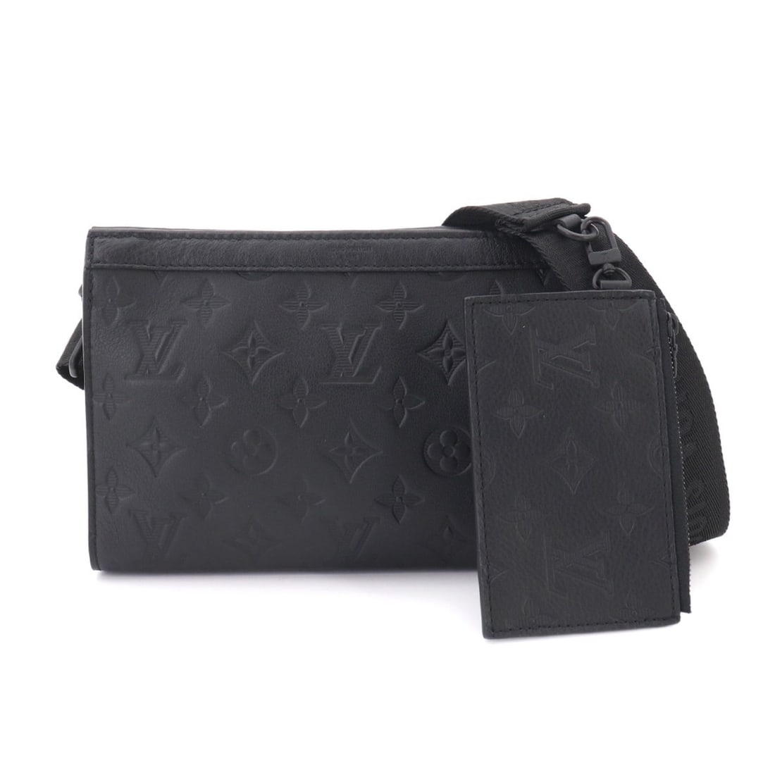 Louis Vuitton Monogram Shadow Gaston Wearable Wallet Shoulder Handbag Leather Black M81115 RFID: --- Catalog ---Category: SizeSize (HxWxD): 14.5cm x 22cm x 5.5cm / 5.7'' x 8.66'' x 2.16''Category: DesignType: Shoulder bagColor: BlackGender: Men,WomenMaterial: Monogram Shadow , Leather Category: G