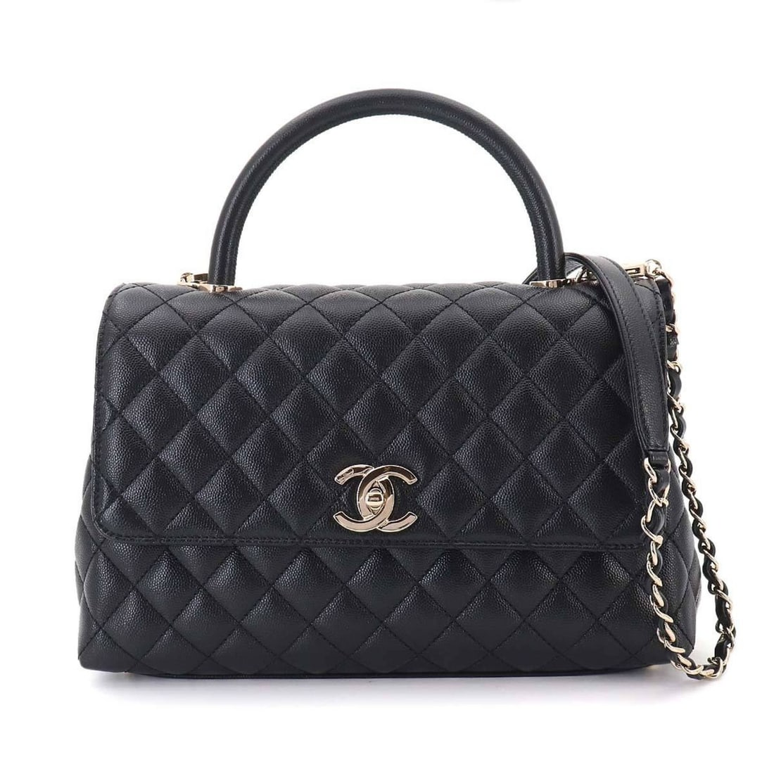 Chanel Coco Handle Matelasse 2-way Hand/Shoulder Handbag, Caviar Leather, Black, A92991 Bag: --- Catalog ---Category: SizeSize (HxWxD): 17.5cm x 29cm x 11cm / 6.88'' x 11.41'' x 4.33''Category: DesignType: Handbag, Shoulder bagColor: BlackGender: WomenMaterial: Grained Calfskin Category: Gene