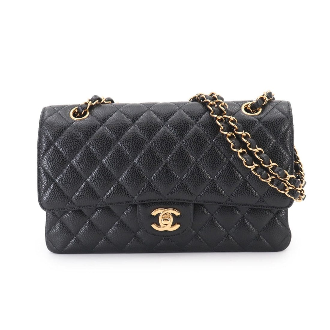 Chanel Matelasse 25 Chain Shoulder Handbag, Caviar Leather, Black, A01112, Gold Hardware (1 of 16)