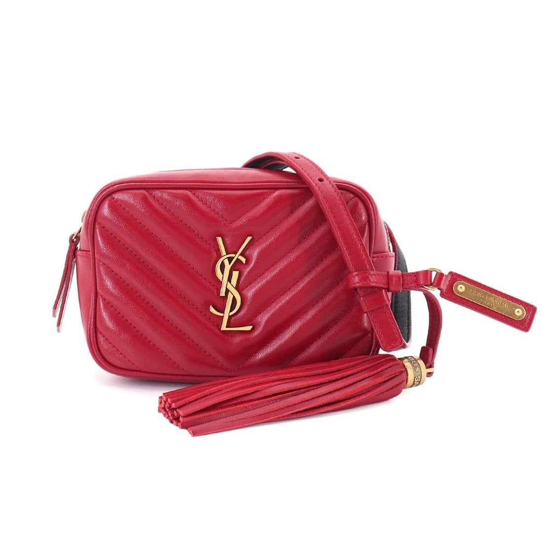 Saint Laurent Lou Belt Bag, Leather, Red, 534817 (Waist Handbag/Pouch): --- Catalog ---Category: SizeSize (HxWxD): 10.5cm x 15.5cm x 5.5cm / 4.13'' x 6.1'' x 2.16''Category: DesignType: Fanny packColor: Red colorGender: WomenMaterial: Leather Category: GeneralBrand: Saint