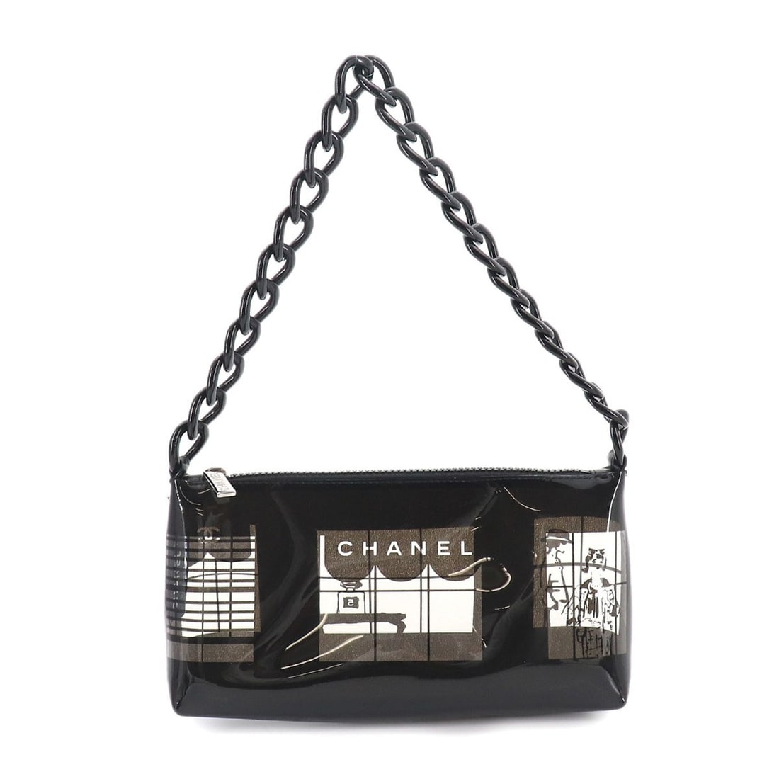 Chanel Windows Line Chain Shoulder Handbag, Vinyl Plastic, Black, Clear, Silver Hardware: --- Catalog ---Category: SizeSize (HxWxD): 13cm x 24cm x 5.5cm / 5.11'' x 9.44'' x 2.16''Category: DesignType: Shoulder bagColor: Black, ClearGender: WomenMaterial: Vinyl Category: GeneralBrand: Chane