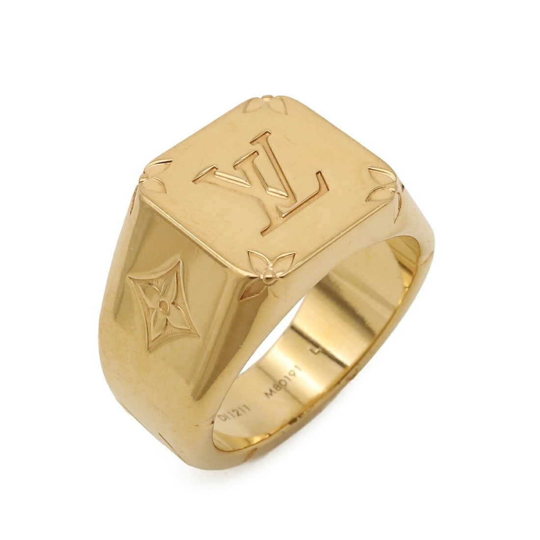 LOUIS VUITTON Louis Vuitton Signet Ring Monogram Size L (approx. Japanese size) GP Gold M80191: --- Catalog ---Category: SizeJP Size: 21US Size: 10Category: DesignType: Band ringColor: GoldGender: Women,MenMaterial: Gold platingCategory: GeneralBrand: Louis VuittonCountry of Origin: Japan--- Ite