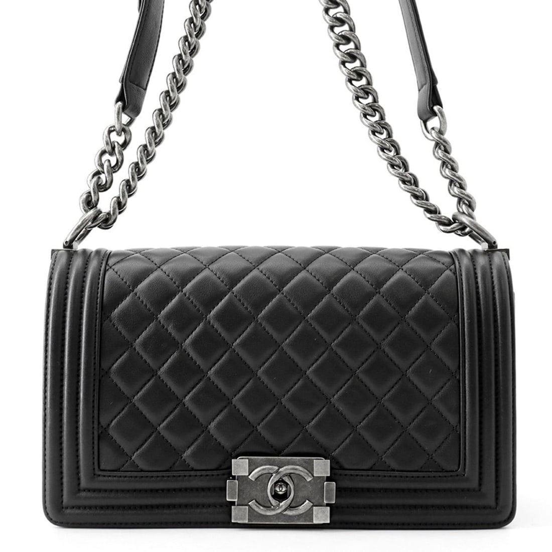 Chanel Chain Shoulder Bag Matelassé Coco Mark Boy Lambskin A67086 CHANEL Black Handbag Women's: --- Catalog ---Category: SizeWeight: 750g / 1.65lb.Size (HxWxD): 15cm x 25cm x 7.5cm / 5.9'' x 9.84'' x 2.95''Strap Length: 68.5cm - 110cm / 26.96'' - 43.3''Category: DesignType: Handbag, Shoulder bag