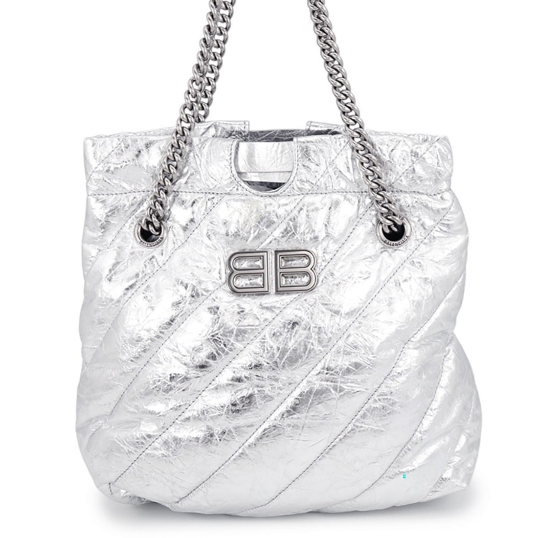 Balenciaga Shoulder Bag Crushed Chain Tote Small Leather 742942 BALENCIAGA 2-way Handbag: --- Catalog ---Category: SizeSize (HxWxD): 25cm x 25cm x 10.5cm / 9.84'' x 9.84'' x 4.13''Category: DesignType: Handbag, Shoulder bag, Tote bagColor: SilverGender: WomenMaterial: Leather Category: Gen