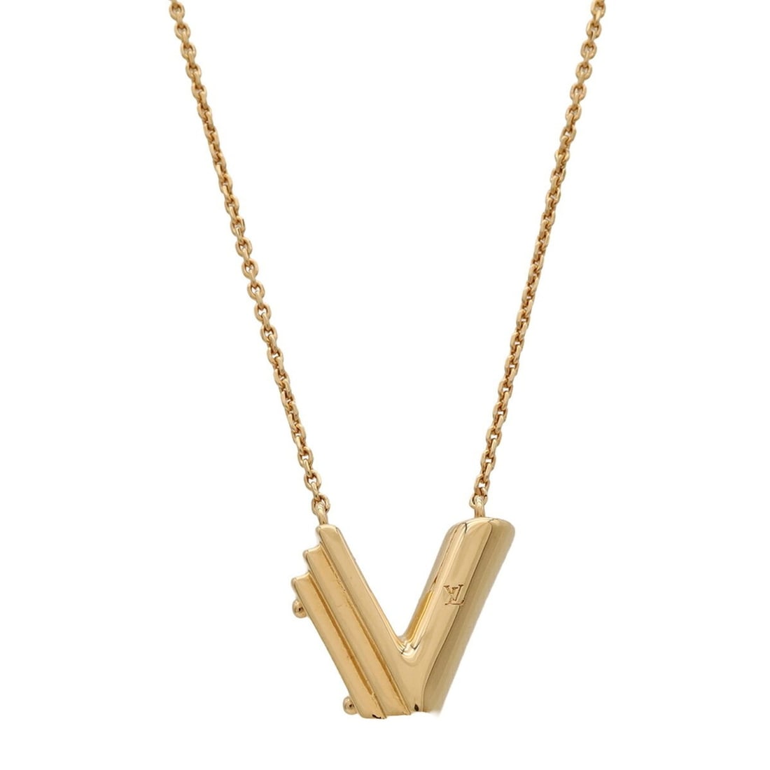 LOUIS VUITTON Louis Vuitton Necklace LV&ME V Initial Alphabet Pendant GP Gold M61077: --- Catalog ---Category: SizePendant Size: 15mm x 16mm / 0.59'' x 0.62''Neck Circumference: 60 cm / 23.62''Category: DesignColor: GoldGender: WomenMaterial: Gold platingPendant Type: PendantNecklace T