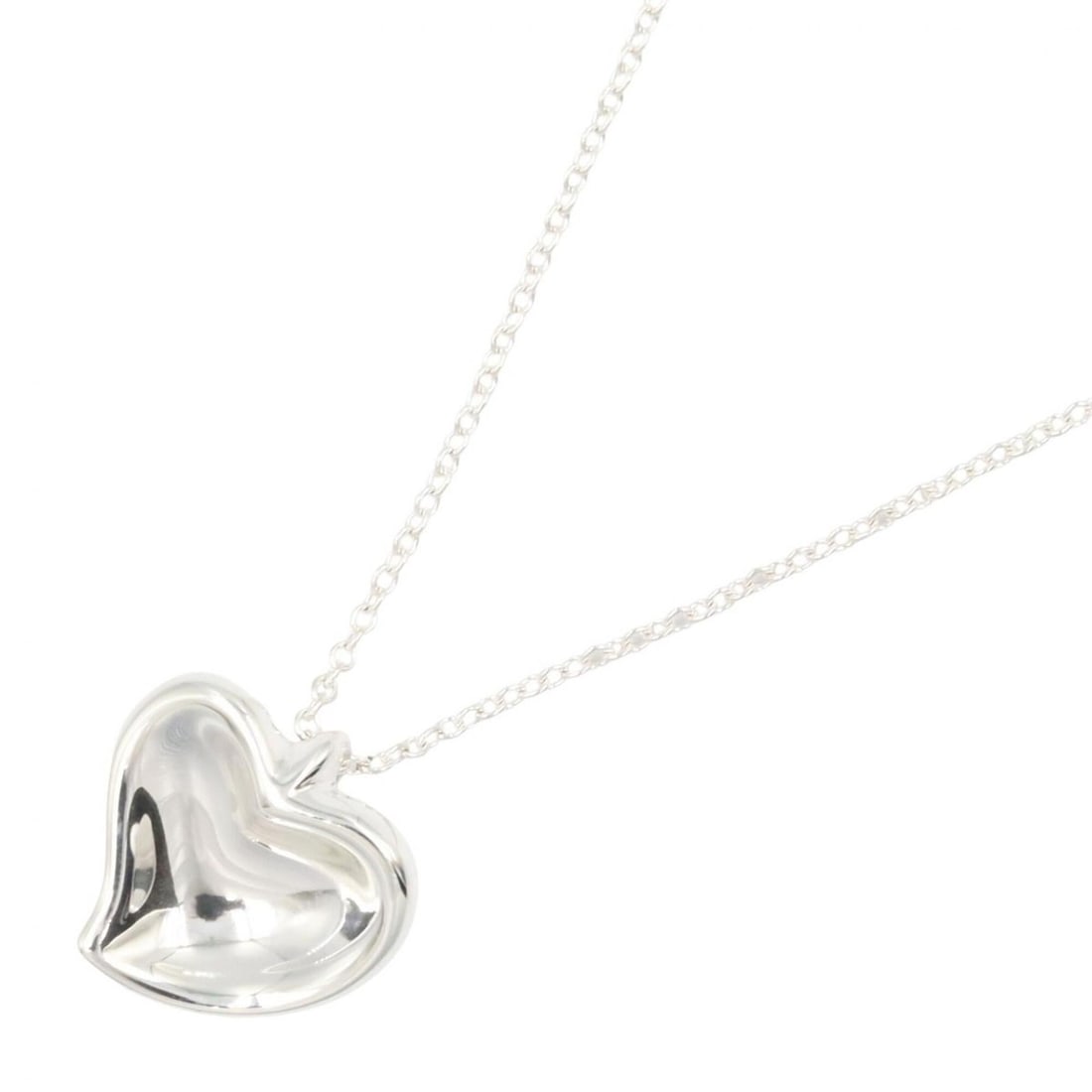 Tiffany & Co. Curved Heart Necklace, Sterling Silver 925, Women's Jewelry, Tone (1 of 7)