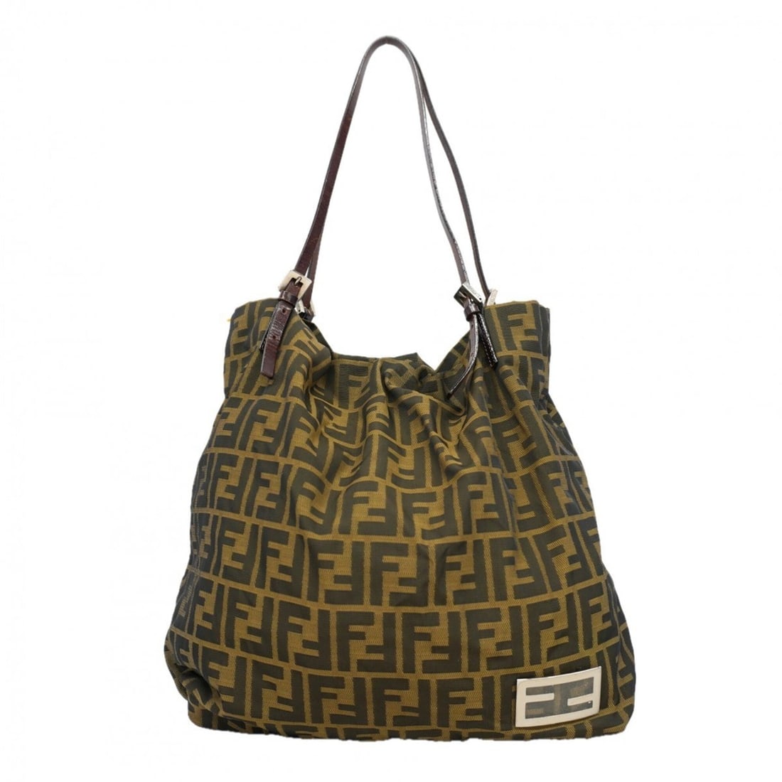 Fendi Zucca Nylon Canvas Tote Bag, Brown, Women's, P3141760: --- Catalog ---Category: SizeSize (HxWxD): 33cm x 32.5cm x 10cm / 12.99'' x 12.79'' x 3.93''Category: DesignType: Tote bagColor: BrownGender: WomenMaterial: Nylon canvas Hardware Color: SilverCategory