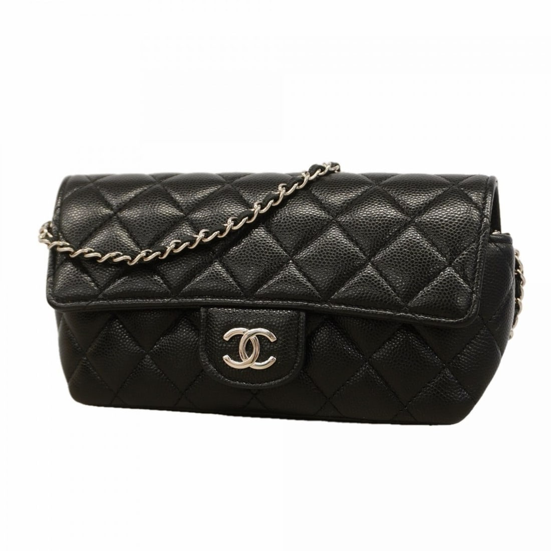 Chanel Eyewear Case Matelassé Chain Shoulder Bag Caviar Leather Black Women's P3134132: --- Catalog ---Category: SizeSize (HxWxD): 10cm x 18cm x 4cm / 3.93'' x 7.08'' x 1.57''Category: DesignColor: BlackGender: WomenMaterial: Grained Calfskin Hardware Color: SilverCategory: GeneralBrand: