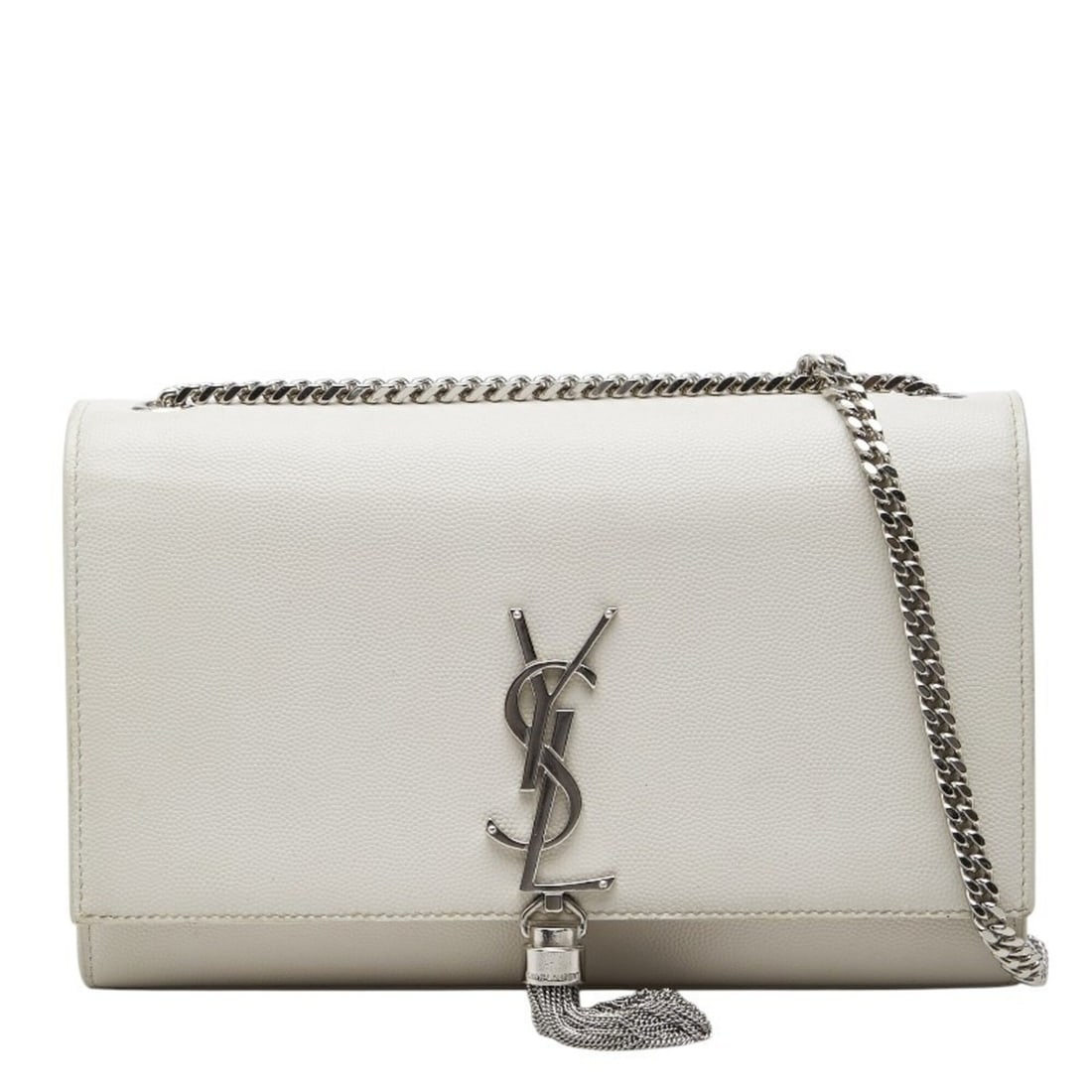 Saint Laurent YSL Logo Kate Tassel Chain Shoulder Bag 354116 White Ivory Leather Women's SAINT: --- Catalog ---Category: SizeSize (HxWxD): 15cm x 24cm x 5.5cm / 5.9'' x 9.44'' x 2.16''Category: DesignType: Shoulder bagColor: Ivory, WhiteGender: WomenMaterial: Leather Category: GeneralBrand: Sain