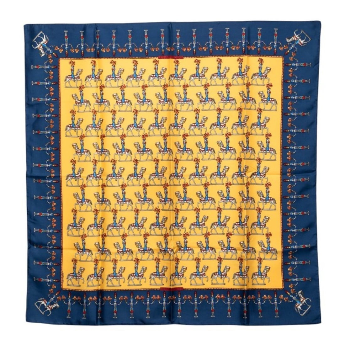 Hermes Carre 90 LES ARTIFICIERS Fireworks Master Scarf Muffler Blue Yellow Multicolor Silk Women's (1 of 13)