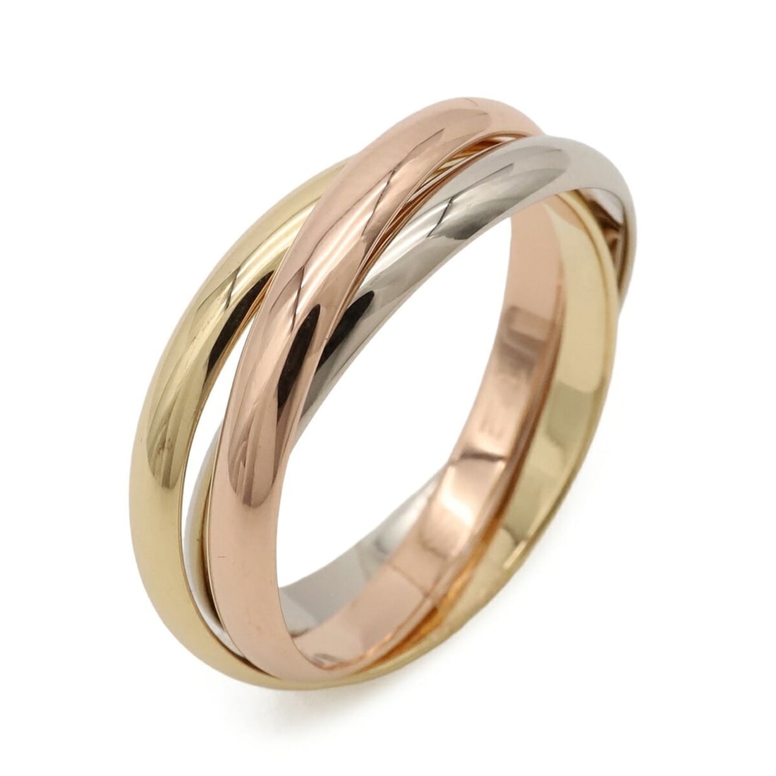 Cartier Trinity Ring, Small Model (SM), Triple Band, Three-Color, 18K Yellow Gold (KYG), White (WG), (1 of 14)