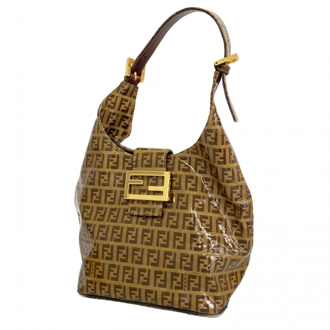 Fendi Zucchino Coated Canvas Handbag, Brown, Women's, P3207312: --- Catalog ---Category: SizeSize (HxWxD): 18cm x 19.5cm x 14.5cm / 7.08'' x 7.67'' x 5.7''Category: DesignType: HandbagColor: BrownGender: WomenMaterial: Coated canvas Hardware Color: GoldCategory: G