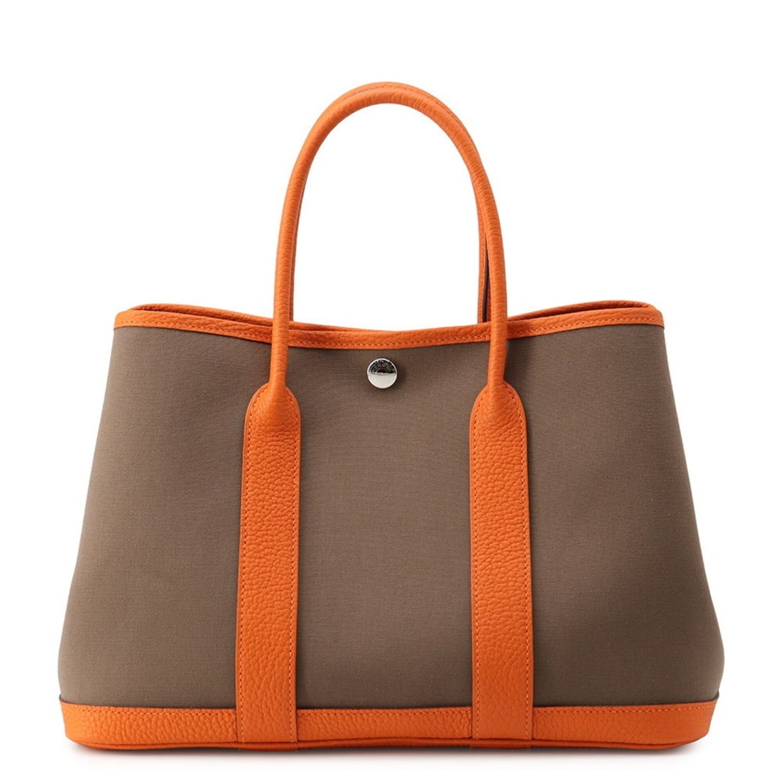 Hermes Garden TPM Tote Bag, Etoupe Orange, Toile Officier Negonda, W Stamp, Party, Garden, Handbag, (1 of 17)