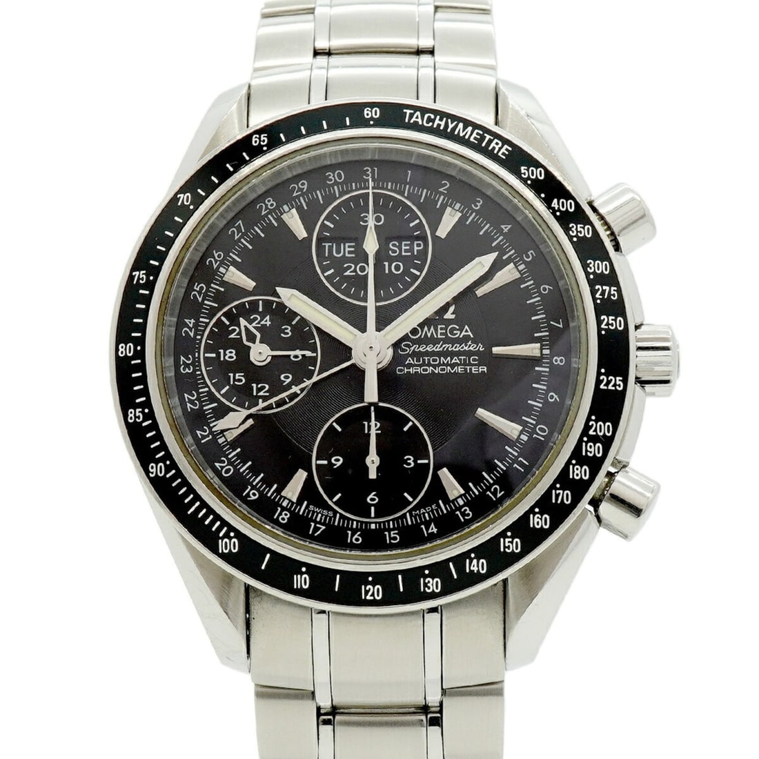 Omega Speedmaster Triple Calendar 3220.50 Black Dial Men's Watch: --- Catalog ---Category: SizeWrist Size: 18cm / 7.08''Case Diameter: 40mm / 1.57''Category: DesignType: WristwatchGender: MenColor (Dial): BlackMaterial (Band): Stainless steelCategory: GeneralMPN: 32