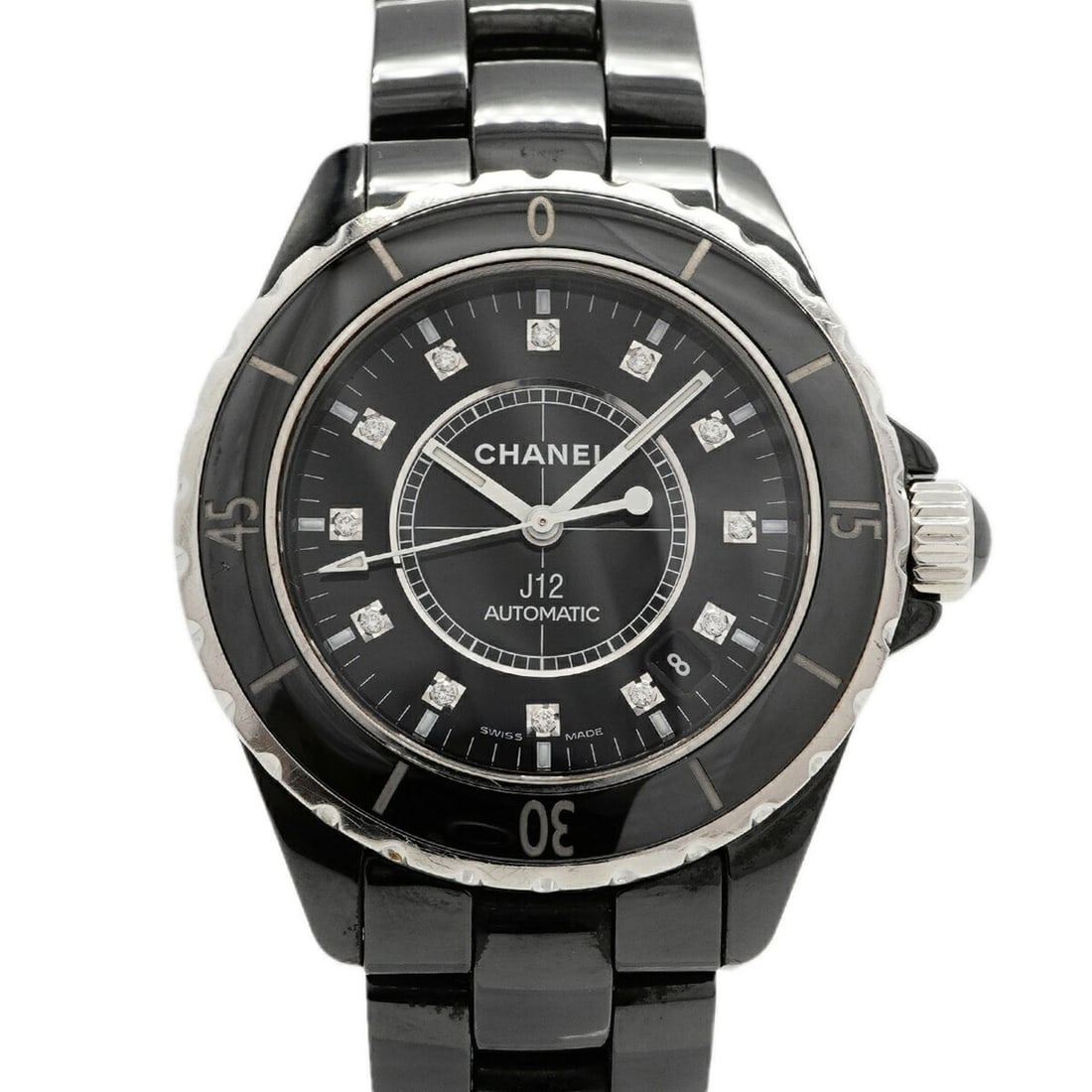 Chanel J12 Diamond H1626 Black Dial Men's Watch (1 of 10)