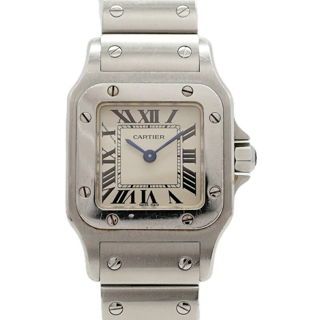 Cartier Santos Galbee SM W20056D6 Silver Dial Women's Watch: --- Catalog ---Category: SizeWrist Size: 14.5cm / 5.7''Case Diameter: 23.5mm / 0.93''Category: DesignType: WristwatchGender: WomenColor (Dial): SilverMaterial (Band): Stainless steelCategory: GeneralM