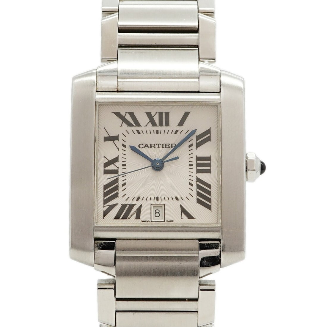 Cartier Tank Française LM W51002Q3 Silver Dial Men's Watch: --- Catalog ---Category: SizeWrist Size: 17cm / 6.69''Case Diameter: 28.1mm / 1.11''Category: DesignType: WristwatchGender: MenColor (Dial): SilverMaterial (Band): Stainless steelCategory: GeneralMPN: