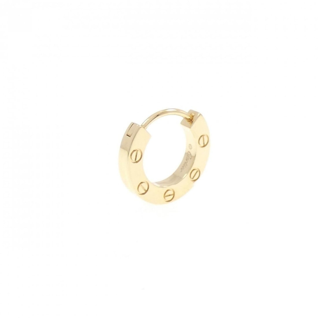Cartier Love Earring (Single Earring): --- Catalog ---Category: SizeSize (HxWxD): 11.30mm x 2.00mm / 0.44'' x 0.08''Category: DesignType: Hoop earringsGender: WomenMaterial: Yellow gold (18K)Single earring: YesCategory: GeneralBrand: