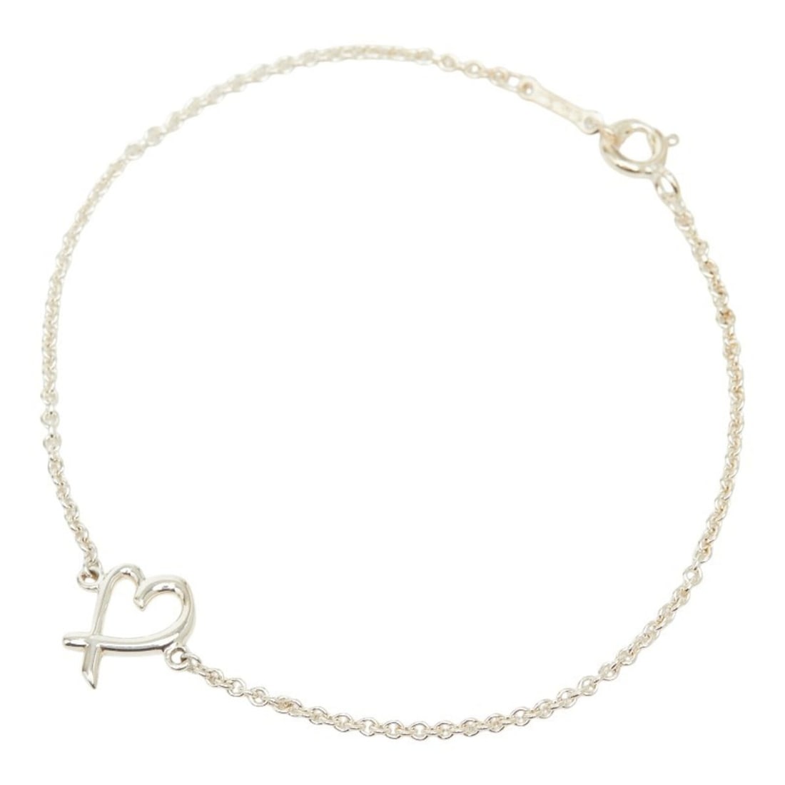 Tiffany & Co. Paloma Picasso Loving Heart Bracelet, SV925 Silver, Women's.: --- Catalog ---Category: SizeWidth: 1.12cm / 0.44''Length: 17cm / 6.69''Weight: 1.8g / 0.06oz.Total Length: 18cm / 7.08''Category: DesignType: Charm braceletGender: WomenMaterial: Silver 925Category: 