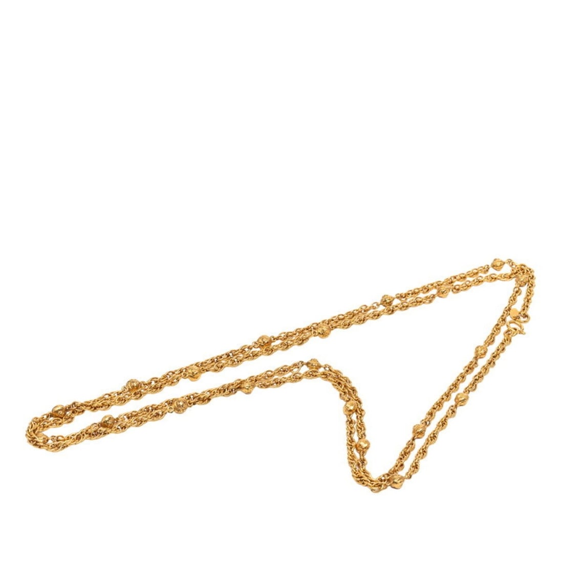 Chanel Vintage Long Chain Necklace, Gold Plated, Women's.: --- Catalog ---Category: SizeNeck Circumference: 190 cm / 74.8''Category: DesignColor: GoldGender: WomenSeason: VintageNecklace Type: NecklaceCategory: GeneralBrand: Chanel--- Item List ---Section: Co