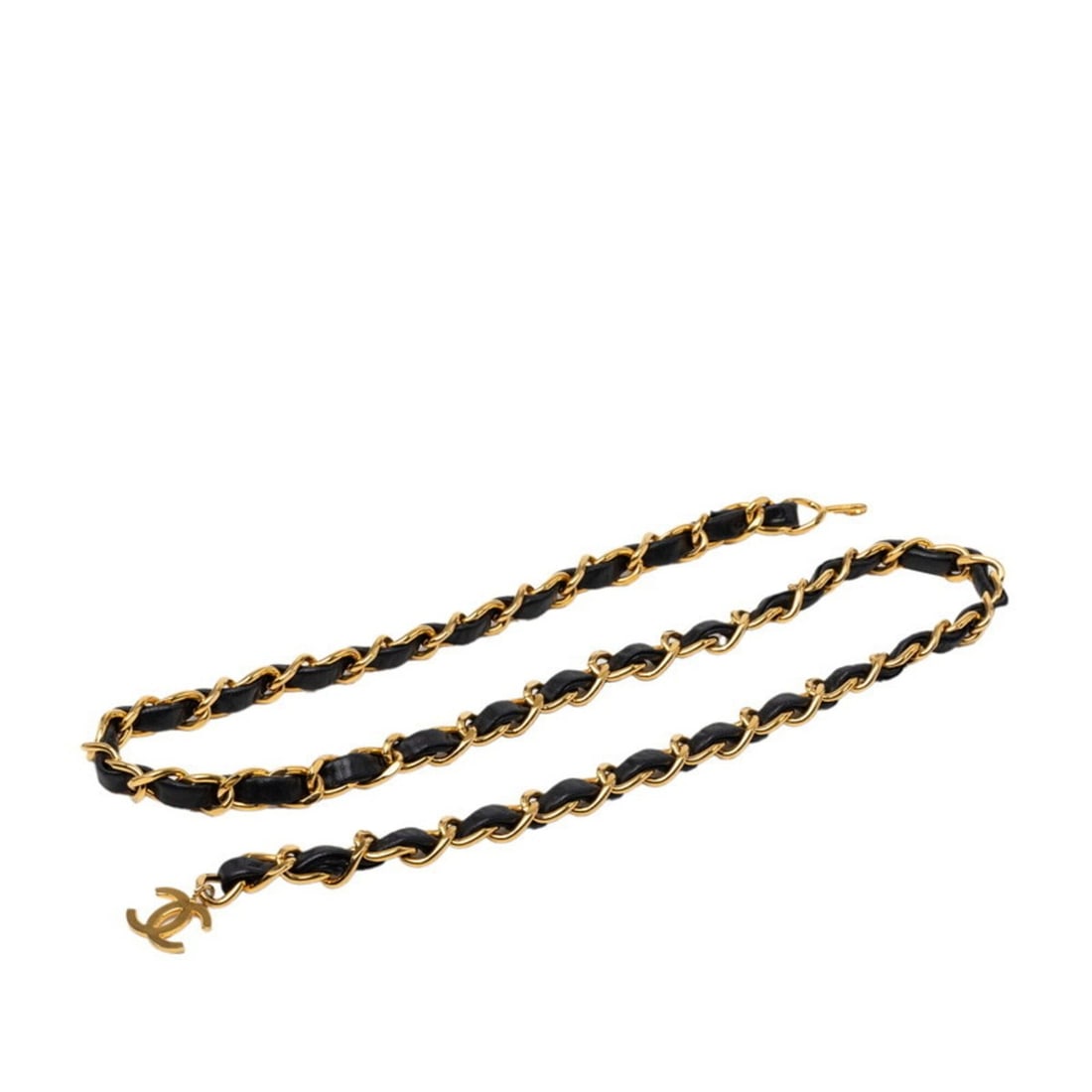 Chanel Coco Mark Chain Belt, Gold and Black Plated Leather, Women's CHANEL: --- Catalog ---Category: SizeWidth: 1.3cm / 0.51''Length: 102cm / 40.15''Category: DesignType: Chain beltColor: Black, GoldGender: WomenMaterial (Strap): Leather Category: GeneralBrand: Chanel--- Item