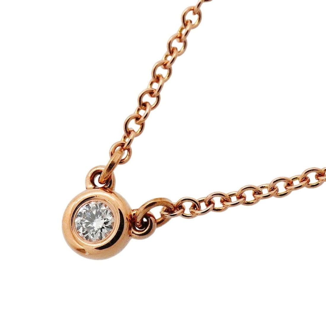 Tiffany & Co. By the Yard Necklace, 1PD (18K Pink Gold) Diamond, Women's: --- Catalog ---Category: SizePendant Size: 4.5mm x 3.8mm / 0.17'' x 0.14''Neck Circumference: 41 cm / 16.14''Category: DesignStone: DiamondGender: WomenMaterial: Pink gold (18K)Necklace Type: Necklace