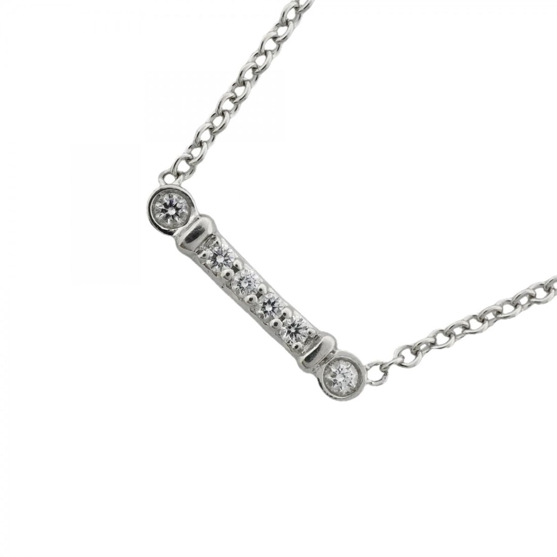 Tiffany & Co. Fleur-de-lis Stem Necklace, Platinum 950, Diamond, Ladies' Necklace: --- Catalog ---Category: SizePendant Size: 2.8mm x 12.2mm / 0.11'' x 0.48''Neck Circumference: 41 cm / 16.14''Category: DesignStone: DiamondGender: WomenMaterial: Platinum 950Necklace Type: NecklaceCa